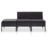 Maison Chic Seti vrtnega pohištva - Vrtna garnitura - Vrtni pohištvo set z blazinami 3-delna poli ratan črna, (21796010) | Shoptok.si