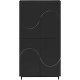  Visoka komoda Crna 79 x 41 x 151 cm Konstruirano drvo - Crna | shoptok.hr