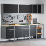 vidaXL Set od 11 Crna Čelik Srednji Podesivo po visini | shoptok.hr
