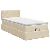  Podesivi krevet s madracem Krem 100 x 200 cm Tkanina - Krem 100 x 200 cm Dizajn s rombovima | shoptok.hr