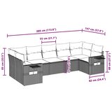  7-dijelni set vrtnih sofa svjetlosivi od poliratana | shoptok.hr