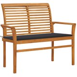 The Living Store Vrtna klupa s antracit jastukom 112 cm od masivne tikovine | shoptok.hr
