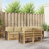  Set vanjskih sofa 7 pcs Bijela i bež 247 x 128,5 x 73 cm | shoptok.hr
