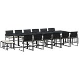  17-dijelni vrtni blagovaonski set s jastucima poliratan crni | shoptok.hr