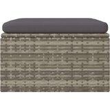 vidaXL Vrtni stolček za noge z blazino siv 55x55x30 cm poli ratan | Shoptok.si