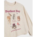Sinsay Oversize pamučna majica s printom šumskih životinja | shoptok.hr