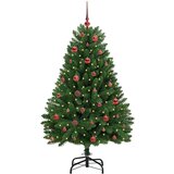 vidaXL Umestno božično drevo z LED lučmi Zelena 150 cm PVC in kovina | Shoptok.si