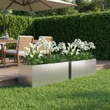  Vrtna saksija 2 kom. Srebrna 40 x 20 x 20 cm Pocinčani čelik - Pocinčani čelik 40 x 20 x 20 cm 2 | shoptok.hr