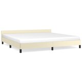 The Living Store Posteljni okvir z vzglavjem krem 200x200 cm umetno usnje - Posteljni Okvir Z Vzglavjem, (21523655) | Shoptok.si