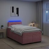  Krevet s box springom, madracem i LED-om Ružičasta 120 x 200 cm | shoptok.hr