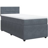 Box spring krevet s madracem tamnosivi 90x200 cm baršunasti | shoptok.hr