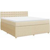  Krevet s oprugama i madracem krem 180x200 cm od tkanine | shoptok.hr