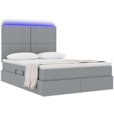  Krevet S LED lampica Svijetlo siva 140 x 190 cm tkanina | shoptok.hr