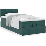 vidaXL Otomanski posteljni okvir z vzmetnico zelen 90x200 cm žamet, (21611495) | Shoptok.si