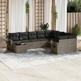 Maison Chic Seti vrtnega pohištva - Vrtna garnitura - Vrtni pohištvo set 10-delna z blazinami siv poli ratan, (21815465) | Shoptok.si
