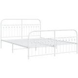  Metalni okvir kreveta uzglavlje i podnožje bijeli 150 x 200 cm | shoptok.hr