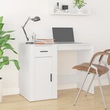  Radni stol bijeli 100 x 49 x 75 cm od konstruiranog drva | shoptok.hr