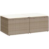 Maison Chic Seti vrtnega pohištva - Vrtna garnitura - Vrtni pohištvo set z blazinami 2-delna bež ratan/akacija, (21798304) | Shoptok.si