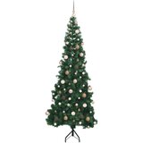 vidaXL Kotično umetno božično drevo Zelena 210 cm PVC in kovina | Shoptok.si