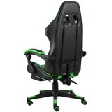  Igraća stolica od umjetne kože s osloncem za noge crno-zelena | shoptok.hr