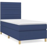 Krevet s oprugama i madracem plavi 80x200 cm od tkanine | shoptok.hr