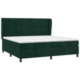  Krevet s oprugama i madracem tamnozeleni 200x200 cm baršunasti | shoptok.hr