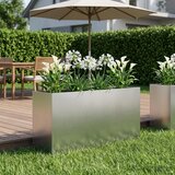  Vrtna saksija Srebrna 100 x 30 x 50 cm Nehrđajući čelik | shoptok.hr
