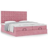 vidaXL Otomanski posteljni okvir z vzmetnicami roza 180x200cm žamet, (21608992) | Shoptok.si