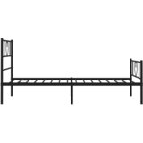  Metalni okvir kreveta uzglavlje i podnožje crni 75x190 cm | shoptok.hr
