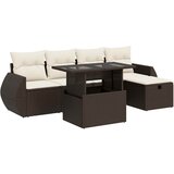 Maison Chic Seti vrtnega pohištva - Vrtna garnitura - Vrtni pohištvo set 6-delna z blazinami rjav poli ratan, (21806036) | Shoptok.si