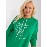 Fashion Hunters Large green blouse with a round neckline Cene