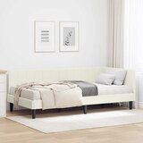 vidaXL Kutni okvir kreveta s madracem Krema 90 x 190 cm Baršun | shoptok.hr