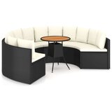 Poli 7-dijelni set vrtnih sofa od poliratana s jastucima crni | shoptok.hr