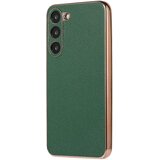 INORCO Za Samsung Galaxy S23 Nano Electroplating Litchi Texture Cover TPU ovitek za telefon iz pravega usnja, (22036527) Cene