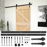  Klizna vrata 80 x 210 cm Masivna borovina Prirodna i crna | shoptok.hr