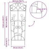  Vrtna Ograda Rešetkasti 3 pcs Crna 112 x 40 cm Čelik | shoptok.hr