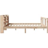 vidaXL Posteljni okvir z vzglavjem 200x200 cm trdna borovina, (21311334) | Shoptok.si