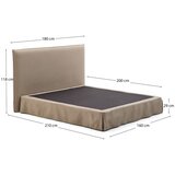 Kave Home Sivorjava oblazinjena zakonska postelja 160x200 cm Jaira – | Shoptok.si