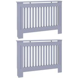 vidaXL Pokrov radiatorja 2 pcs Siva 112x19x81.5cm Ivernaplošča | Shoptok.si