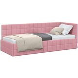  Kutni okvir kreveta s uzglavljem Ružičasta 80 x 200 cm Baršun | shoptok.hr