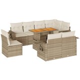 Maison Chic Seti vrtnega pohištva - Vrtna garnitura 9-delna z blazinami bež poli ratan, (21796137) | Shoptok.si