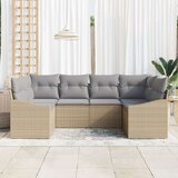  Set od 6 vrtnih sofa s jastučićima Bež Poly ratan | shoptok.hr