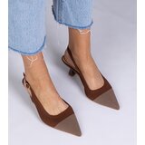 D/CEO marka niezdefiniowana Brown fabric low heel pumps Klersi | Shoptok.si