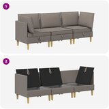  Modularni set sofe sa skladištem 3 pcs Sivosmeđa Tkanina | Eponuda.ba