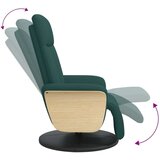  Naslanjač z naslonom za noge temno zeleno blago | Shoptok.si