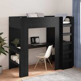  Okvir kreveta na kat s stolom s pohranom Crni hrast 90 x 200 cm | shoptok.hr