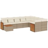vidaXL 10-dijelni set vrtnih sofa s jastucima bež od poliratana | shoptok.hr