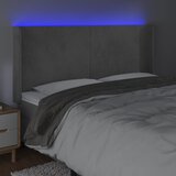  LED uzglavlje svjetlosivo 183 x 16 x 118/128 cm baršunasto | shoptok.hr