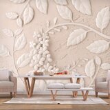  Samoljepljiva foto tapeta - Paper Flowers (Beige) 245x175 Cijene