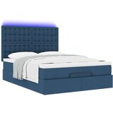 vidaXL Otomanski okvir kreveta s madracem plavi 140x200cm od tkanine | shoptok.hr